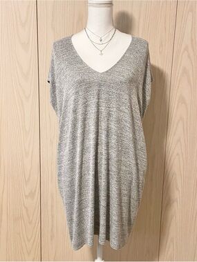 Wilfred Dress Women’s Small Mini V Neck Short Sleeve Grey Heather Knit Lorelei S